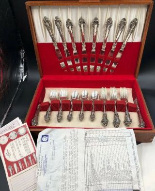 Reed & Barton Sterling Silverware Set 40pieces Over 4.  5lbs Of Silver 1989