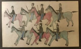 Ledger Drawing.  Riders.  Early To Mid 1900s