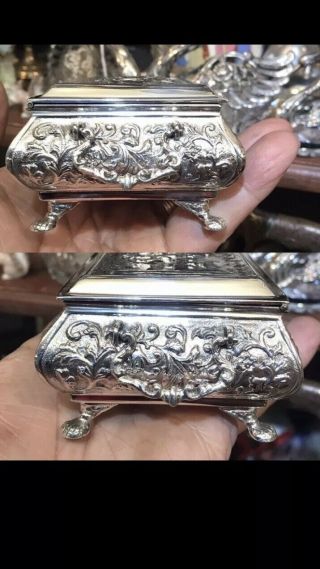 Antique 19th Cent Dutch Netherland Or German Solid Silver 3D Carved Box Or Case 11