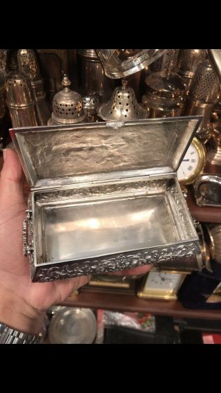 Antique 19th Cent Dutch Netherland Or German Solid Silver 3D Carved Box Or Case 9