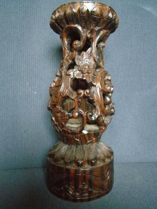 Antique Chinese Carved Huanghuali Hardwood Base/stand,  Late 19th.  Century.  22cm.  H