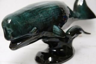 LARGE BLUE MOUNTAIN POTTERY WHALE FIGURE - VERY RARE MODEL - GREEN MOUNTAIN 7