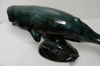 LARGE BLUE MOUNTAIN POTTERY WHALE FIGURE - VERY RARE MODEL - GREEN MOUNTAIN 9