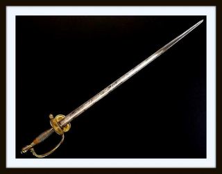 Rare 1796 Model English Officer ' s Sword later Presented in American Civil War 2