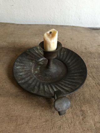 Old Metal Candle Holder Grungy Surface & Old Beeswax Candle Piece AAFA 7