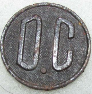 Rare " Dc " District Of Columbia Collar Disc W/nut