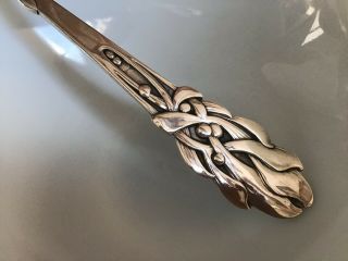 Heimburger Denmark MISTLETOE Solid Silver Arts & Crafts Hammered Serving Spoon 8
