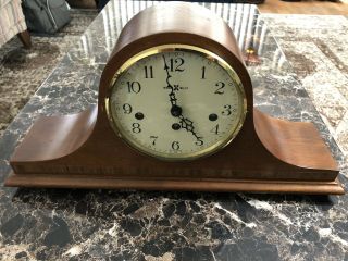 Vintage Howard Miller Mantel Clock Wind - Up Mid Century