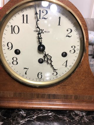 Vintage Howard Miller Mantel Clock Wind - Up Mid Century 2