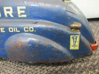 VINTAGE 1930 ' s METAL CRAFT PRESSED STEEL PURE OIL CO.  TANKER TRUCK 6
