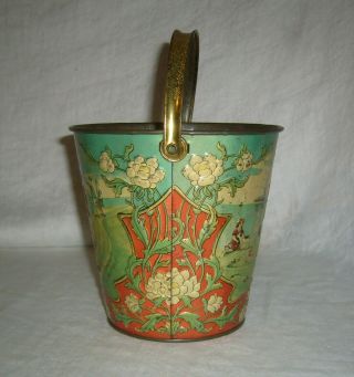 ANTIQUE RARE EMBOSSED SAILOR & HIS SWEETHEART TIN LITHOGRAPHED CHILDS SAND PAIL 4