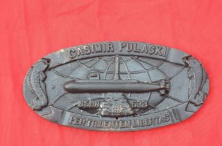 Navy Uss Casimir Pulaski Ssbn 633 Brass Casting.