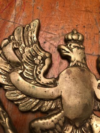 WW1 Prussian Eagle Brass 4.  25” By 5” Trench Art 2