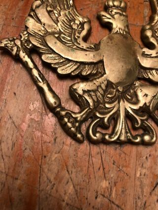 WW1 Prussian Eagle Brass 4.  25” By 5” Trench Art 5