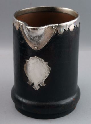 Rare Antique Arts & Crafts Gorham Sterling Copper Leather Lemonade Pitcher Cups 4