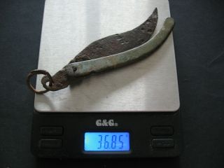 RAZOR ANCIENT ROMAN BRONZE & IRON LEGIONARIES KNIFE 1 - 2 ct.  AD from SIRMIUM 10