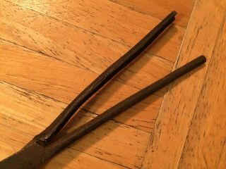 Unique Early 19th Century Iron Wig Curler & Red Painted Stand Signed C.  F.  Co 11