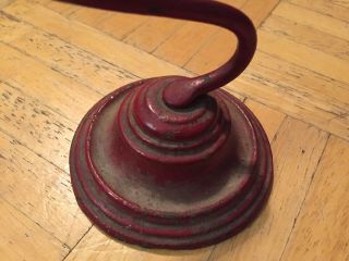 Unique Early 19th Century Iron Wig Curler & Red Painted Stand Signed C.  F.  Co 4