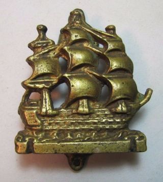 Old Ship Small Interior Door Knocker Detailed Bronze Brass Nautical Sail Boat