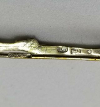c.  1908 FABERGE Russian Imperial 88 SILVER 84 Chased Tie Pin Brooch КФ Design KF 6