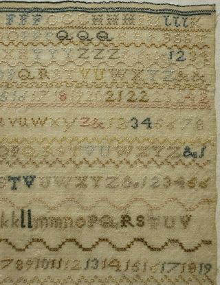 EARLY/MID 19TH CENTURY UNFINISHED ALPHABET & MOTIF SAMPLER - c.  1840 5