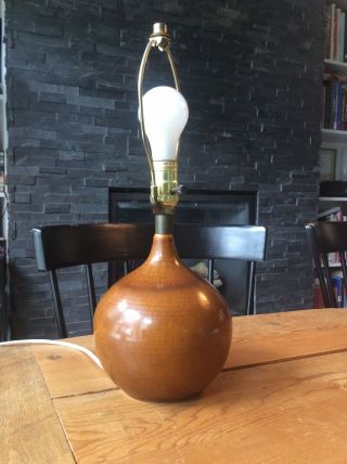 Mid Century Modern Vintage Lotte Bostlund Dark Brown Table Lamp Base