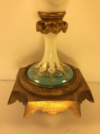 Antique French Sevres style Bronze Mounted Porcelain Vase,  12.  5” 10