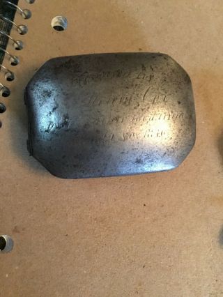 Rev War 18th Century Hand Forged Iron Clip Corner Tinder Box Engraved Henry Cox 10