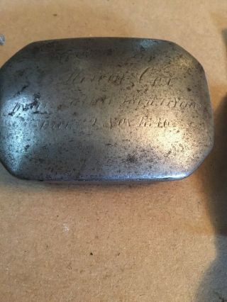 Rev War 18th Century Hand Forged Iron Clip Corner Tinder Box Engraved Henry Cox 2