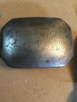 Rev War 18th Century Hand Forged Iron Clip Corner Tinder Box Engraved Henry Cox 3