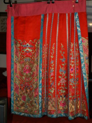 Qing Dynasty Ch Ing Dynasty Antique Chinese Red Wedding Skirt