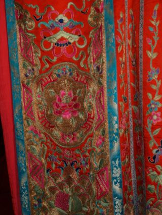 Qing Dynasty Ch ing Dynasty ANTIQUE CHINESE RED WEDDING SKIRT 4