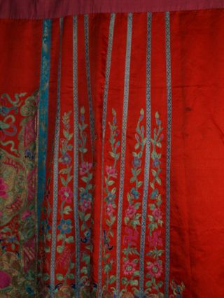 Qing Dynasty Ch ing Dynasty ANTIQUE CHINESE RED WEDDING SKIRT 9