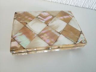 FINE ANTIQUE MOTHER OF PEARL HINGED CONCERTINA CALLING CARD CASE BOX PURSE C1880 4