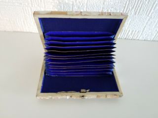 FINE ANTIQUE MOTHER OF PEARL HINGED CONCERTINA CALLING CARD CASE BOX PURSE C1880 5