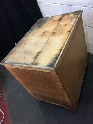 Box Trolley Mid - Century Textile Mill Cart Laundry chest 12