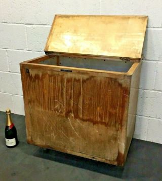 Box Trolley Mid - Century Textile Mill Cart Laundry Chest