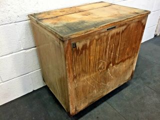 Box Trolley Mid - Century Textile Mill Cart Laundry chest 8