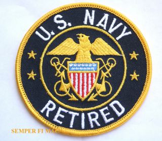 Us Navy Retired Hat Patch Eagle Anchor Uss Veteran Gift Officer Chief Sailor Wow