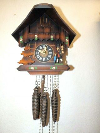 Vintage German Musical Cuckoo Clock 3 Weight With Emperor Waltz