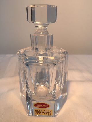 Dazzling Brilliant Moser Crystal Perfume Bottle W/Stopper Old Stock 2