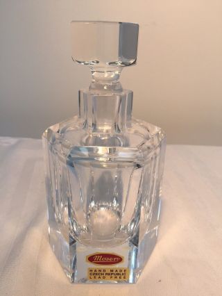 Dazzling Brilliant Moser Crystal Perfume Bottle W/Stopper Old Stock 5