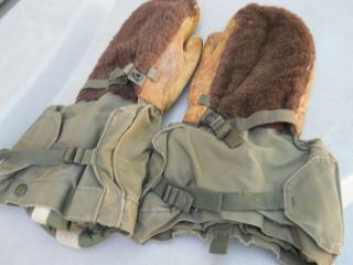 Vintage 1951 Military Artic Mittens Gloves M - 1949 MFG 1951 Korean War GRN Size M 4