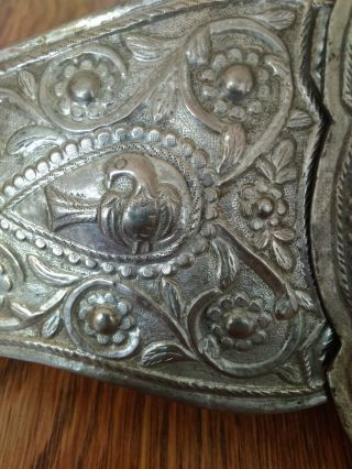 Authentic Huge Balkan Folklore Handmade Silver Jewelry Belt Buckle PAFTA 1900 4