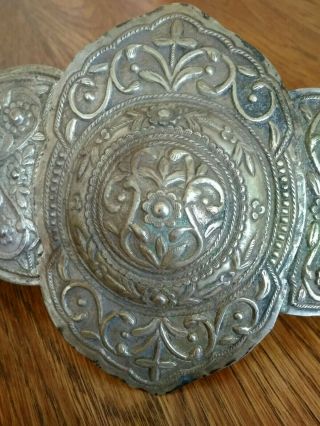 Authentic Huge Balkan Folklore Handmade Silver Jewelry Belt Buckle PAFTA 1900 5