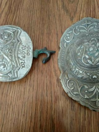 Authentic Huge Balkan Folklore Handmade Silver Jewelry Belt Buckle PAFTA 1900 7