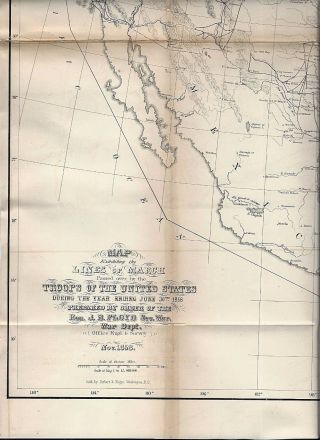 1858 U.  S. ,  CARIBBEAN & CENTRAL AMERICA U.  S.  TROOPS LINES OF MARCH WAR DEPT 10