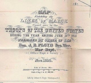1858 U.  S. ,  CARIBBEAN & CENTRAL AMERICA U.  S.  TROOPS LINES OF MARCH WAR DEPT 2