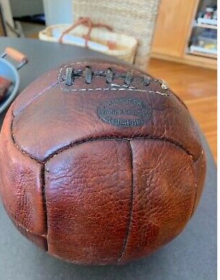 Vintage Leather Football.  1920’s Style Antique Laced Soccer Ball.  J Salter & Son