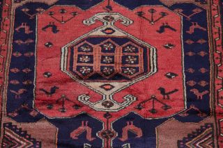Oriental Hamadan Wool Hand - Knotted Geometric One - of - a - Kind Oriental Area Rug 5x7 4